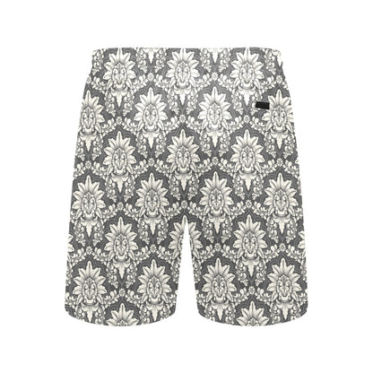 Damask Elegant Print Pattern Men's Swim Trunks Beach Shorts