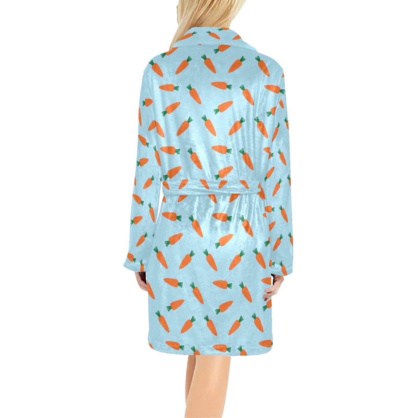 Carrot Pattern Print Design 03 Women's Fleece Robe