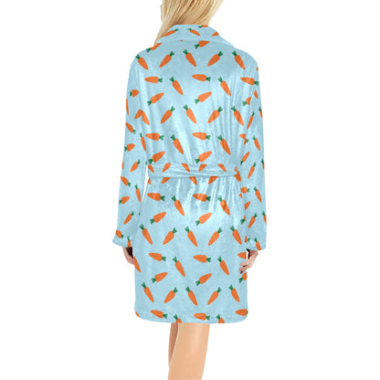 Carrot Pattern Print Design 03 Women's Fleece Robe