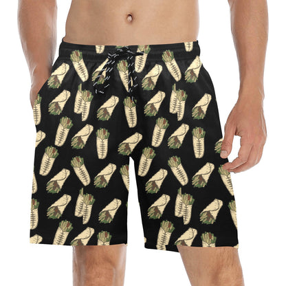 Burrito Print Design LKS303 Men's Swim Trunks Beach Shorts