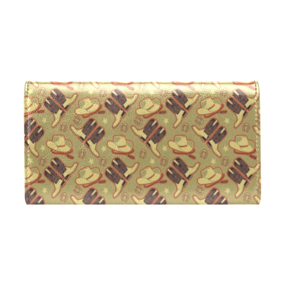 Western Cowboy Themed Women's Trifold Wallet