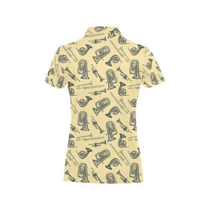 Tuba Pattern Print Design 01 Women's Polo Shirt