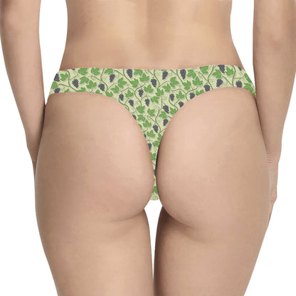 Wine Grape Thmed Print Women's Thongs
