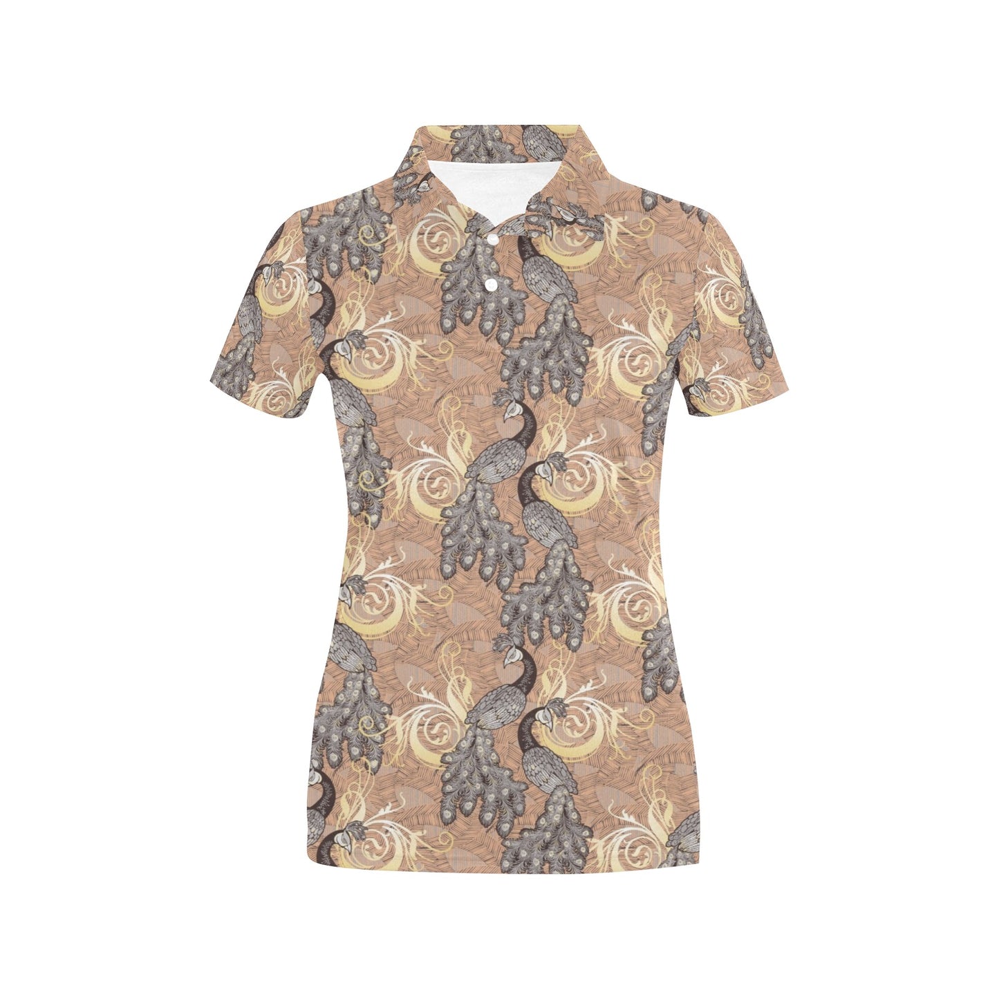 Peacock Pattern Print Design A05 Women's Polo Shirt