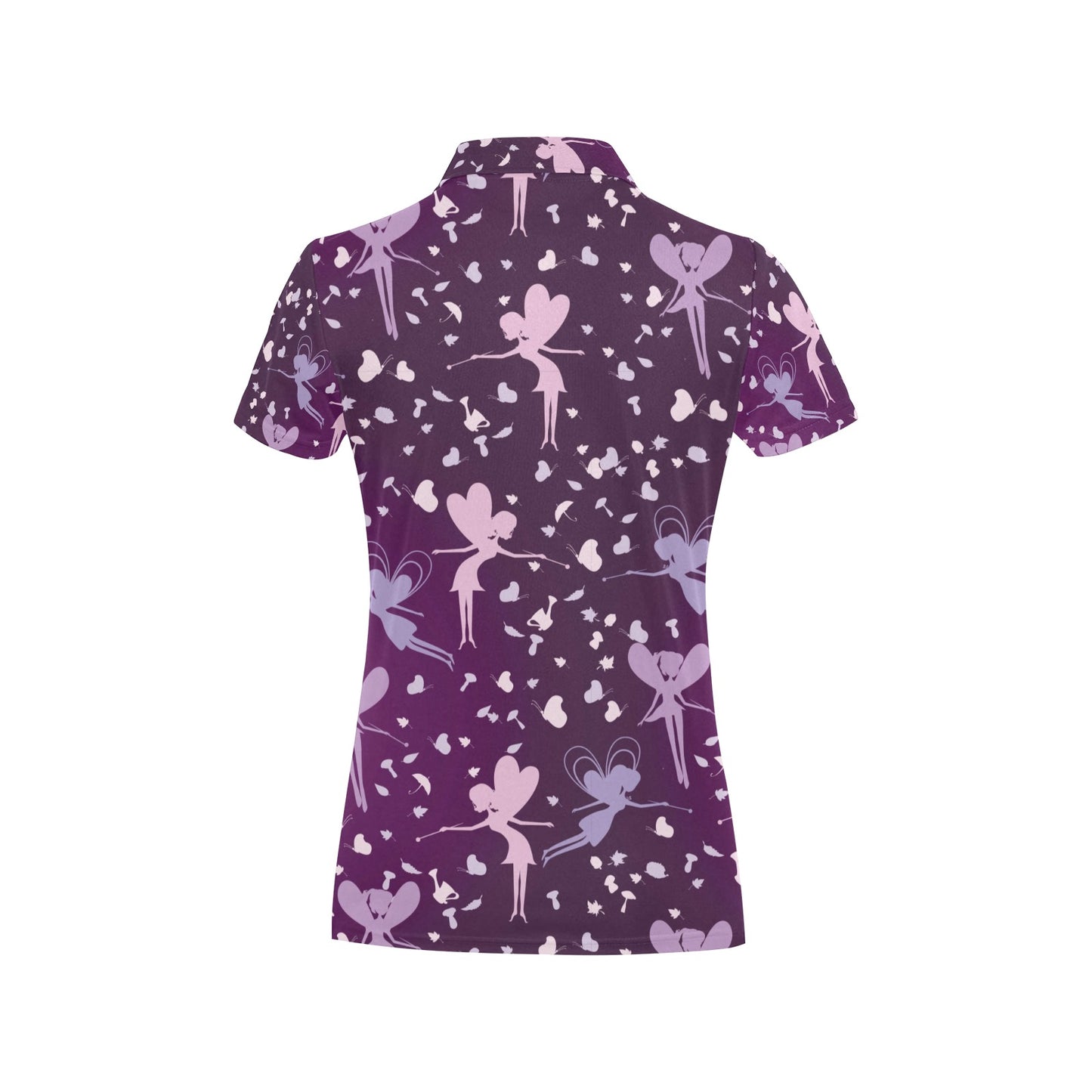 Fairy Pink Print Pattern Women's Polo Shirt