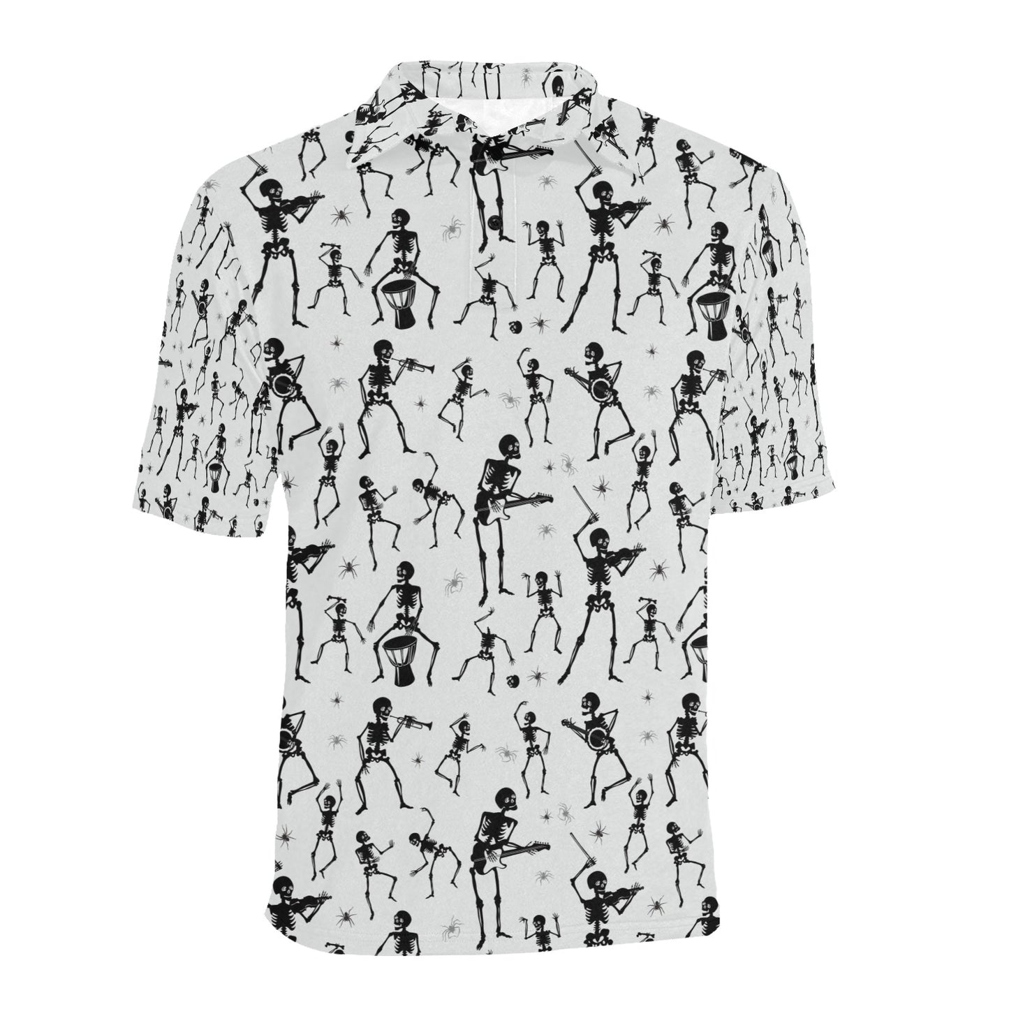 Skeleton Music Player Print Design LKS303 Men Polo Shirt