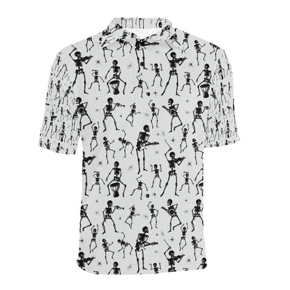 Skeleton Music Player Print Design LKS303 Men Polo Shirt