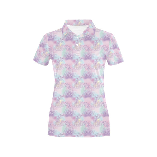 Aquarius Zodiac Pattern Print Design 01 Women's Polo Shirt