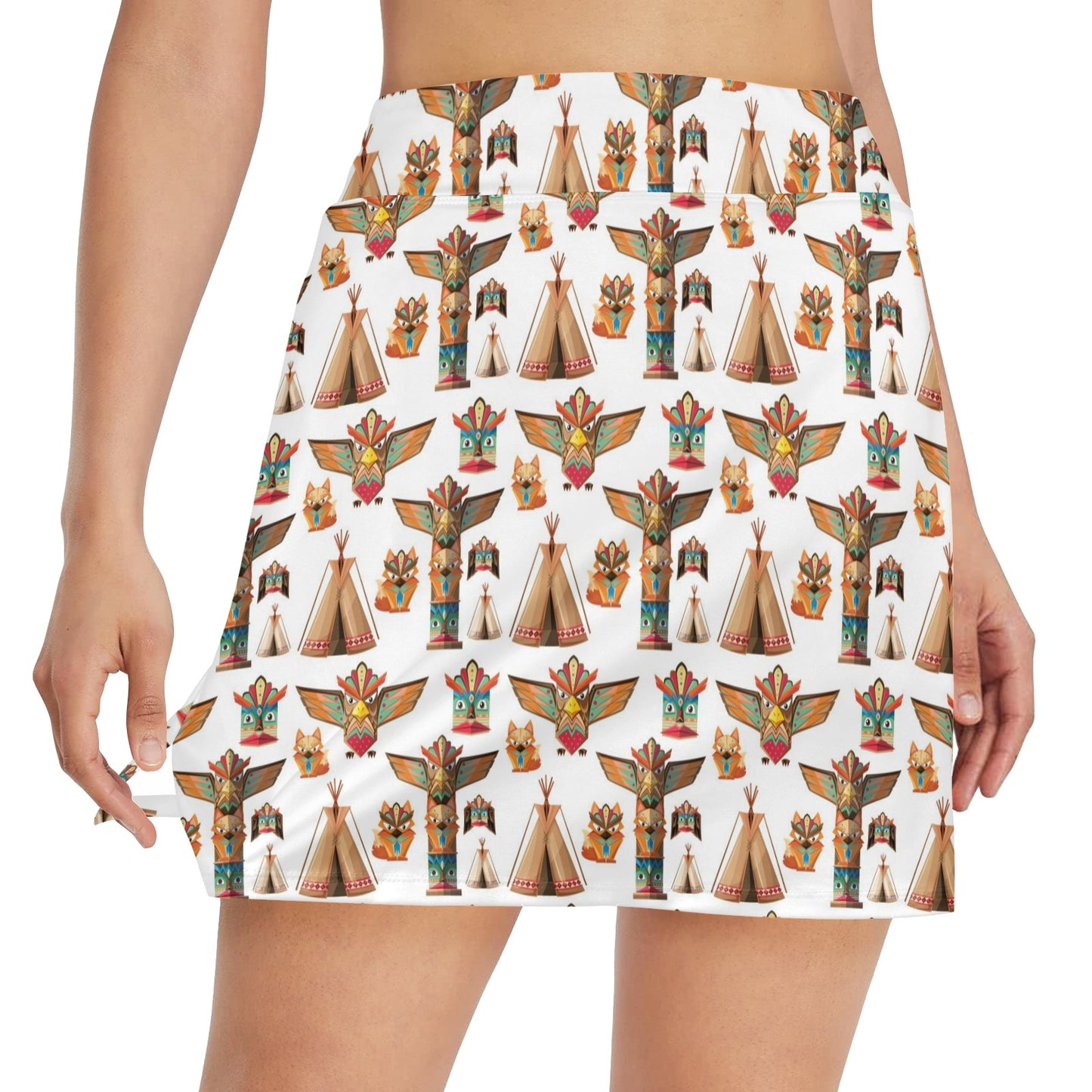 Totem Native Print Design LKS303 17" Golf & Pickleball Skort with Pockets