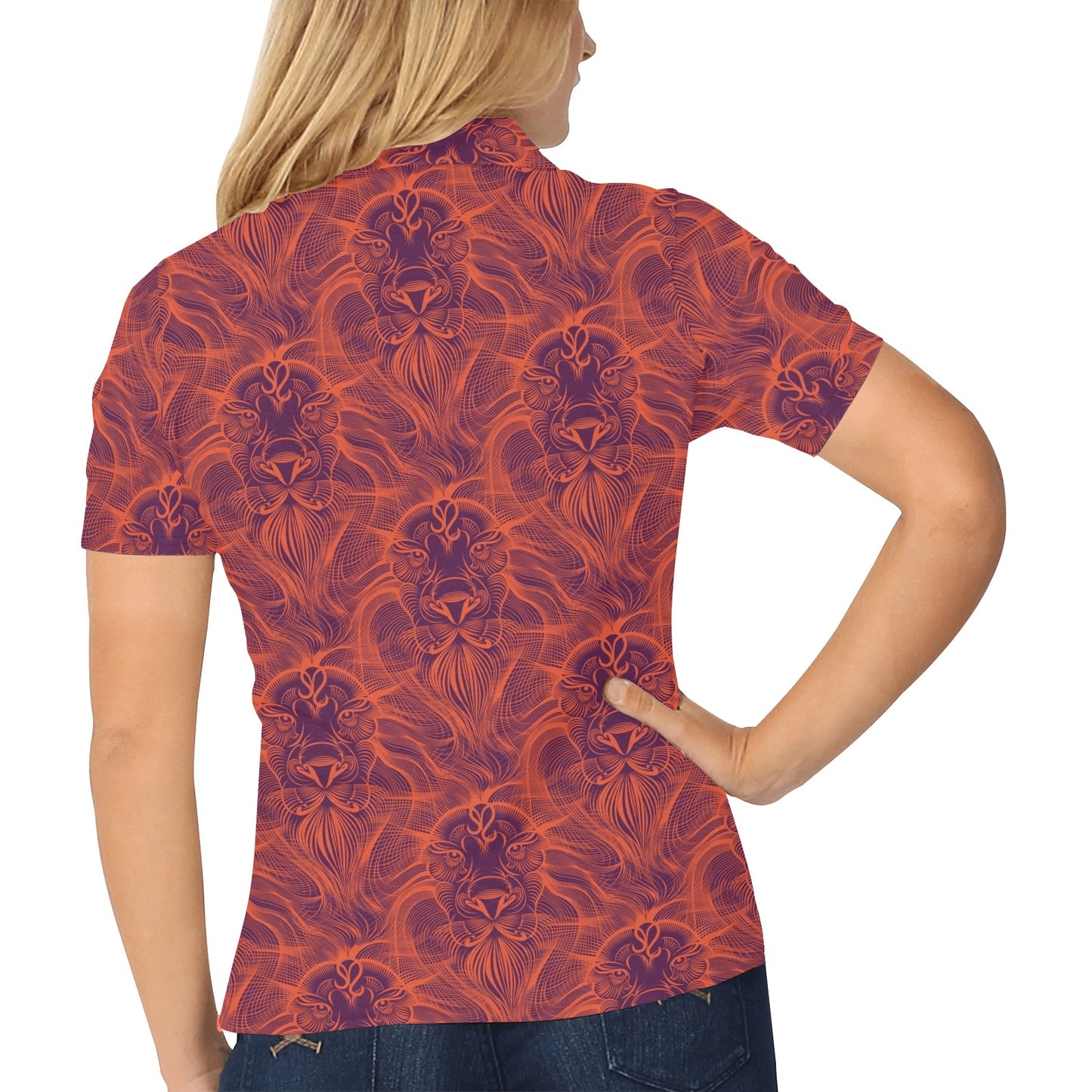 Leo Pattern Print Design 01 Women's Polo Shirt