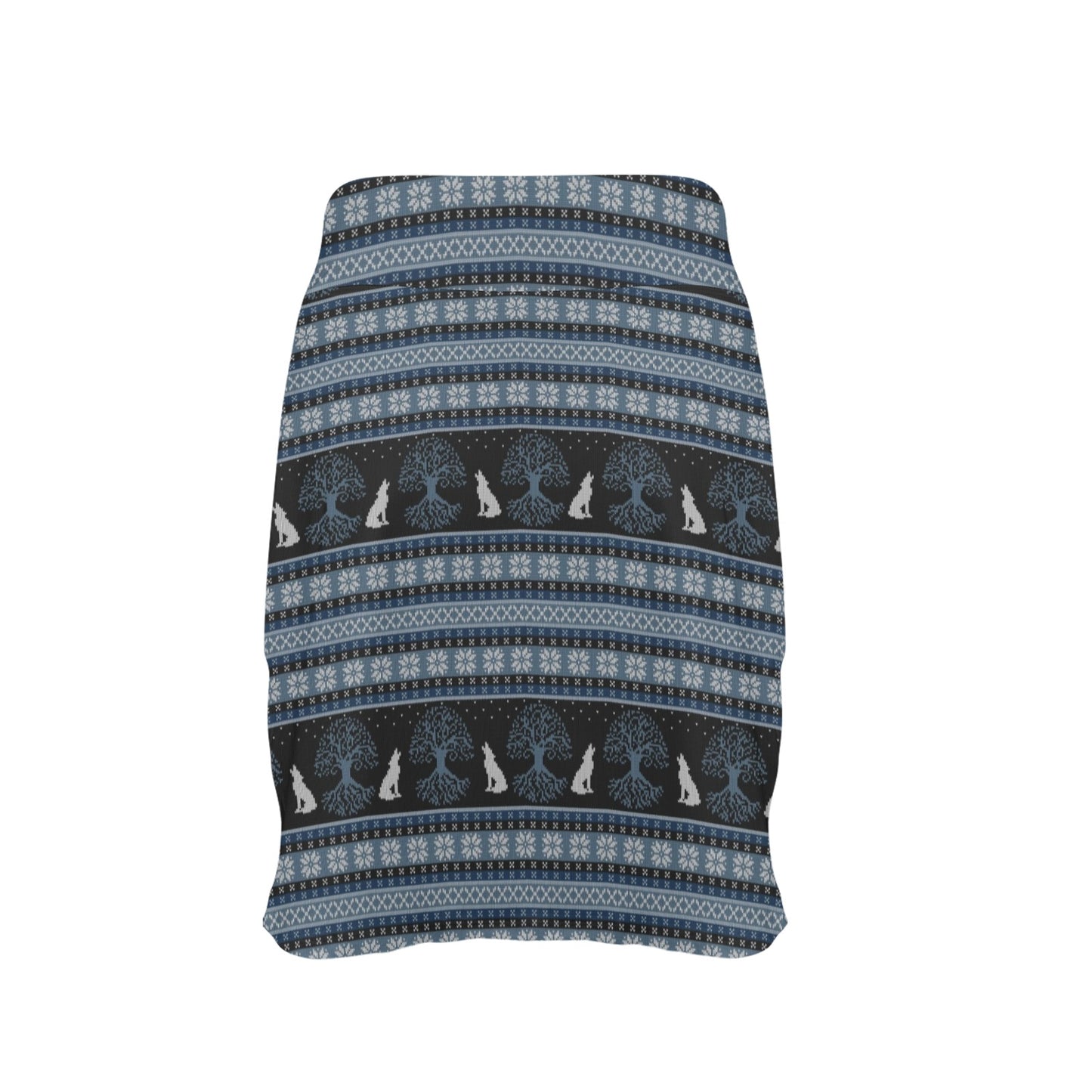 Wolf Tree of Life Knit Design Print 17" Golf & Pickleball Skort with Pockets