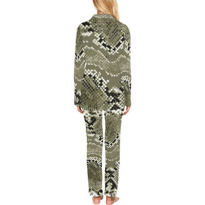 Python Pattern Print Design A04 Women's Long Pajama Set