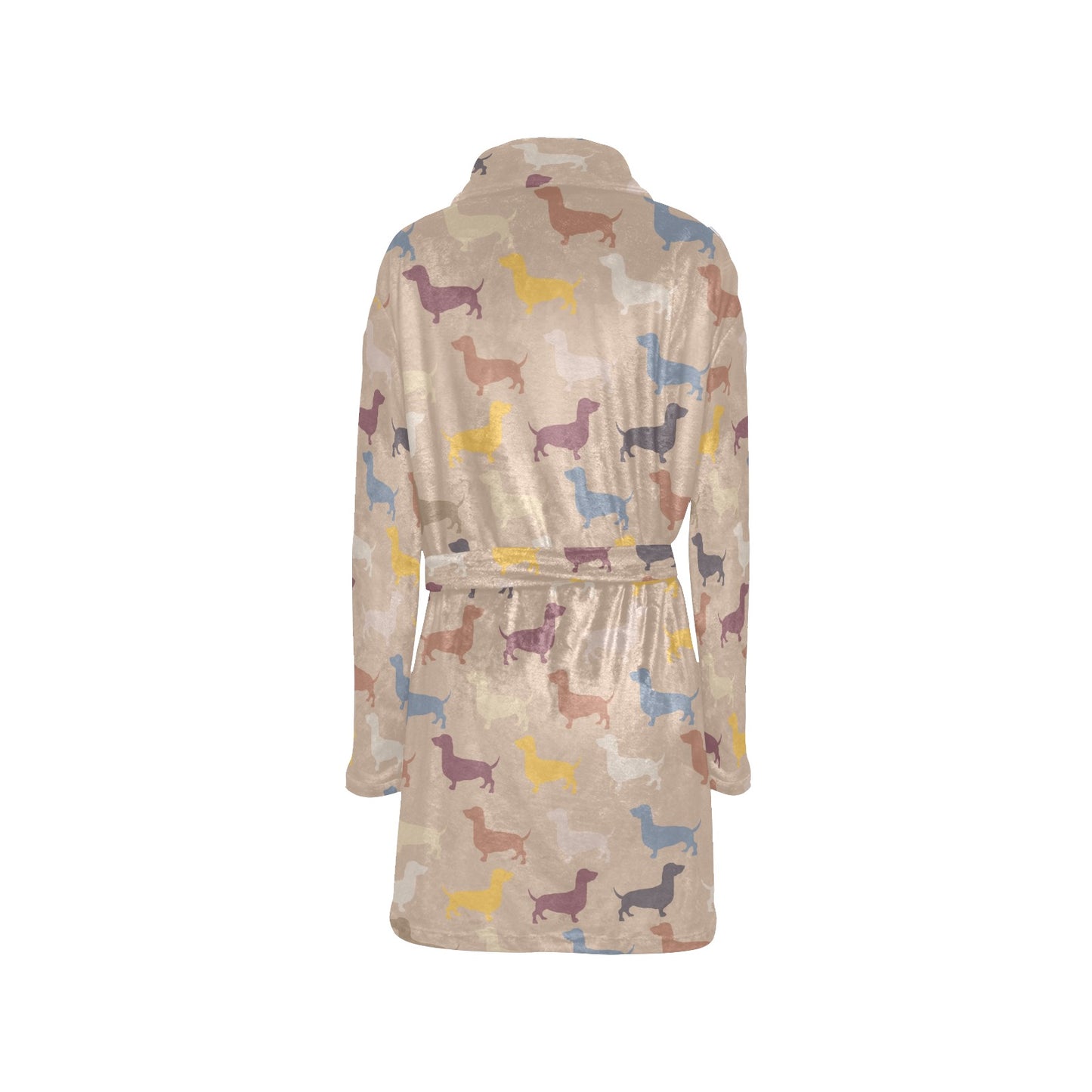 Dachshund Pattern Print Design 03 Women's Fleece Robe