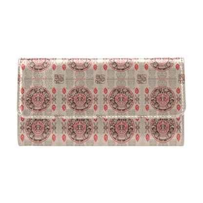 Calendar Aztec Print Pattern Women's Trifold Wallet