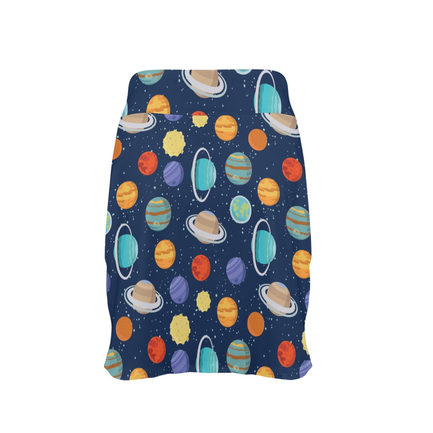 Planet With Star Print Design LKS303 17" Golf & Pickleball Skort with Pockets