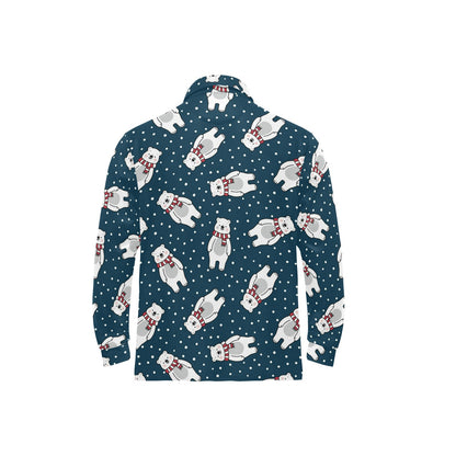 Polar Bear Pattern Print Design PB05 Long Sleeve Polo Shirt For Men's