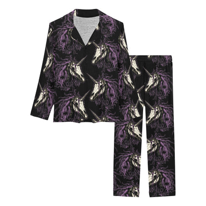 Unicorn Skull head Women's Long Pajama Set