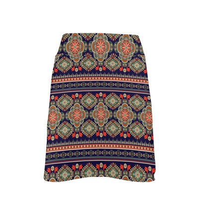 Ethnic Geometric Print Pattern 17" Golf & Pickleball Skort with Pockets