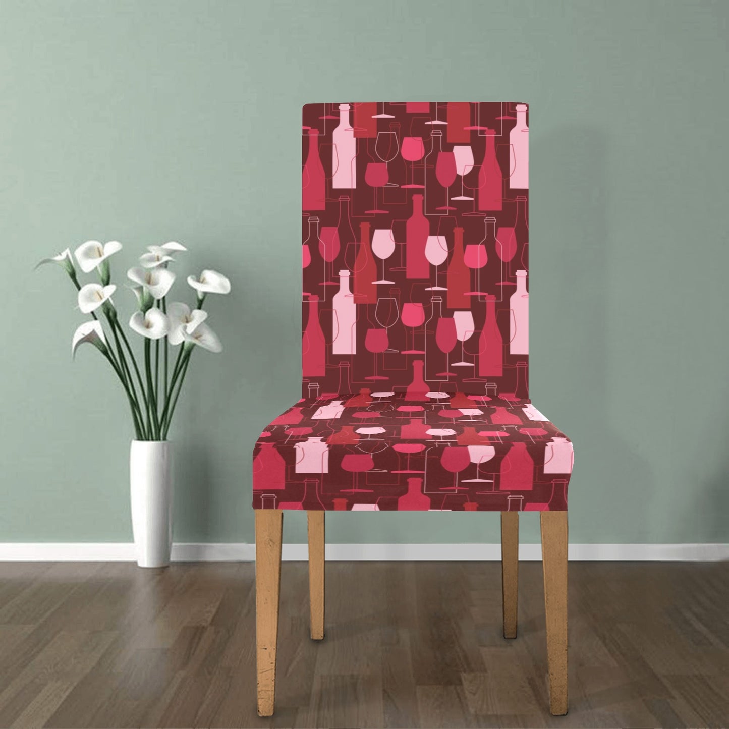 Wine Print Design LKS304 Dining Chair Slipcover