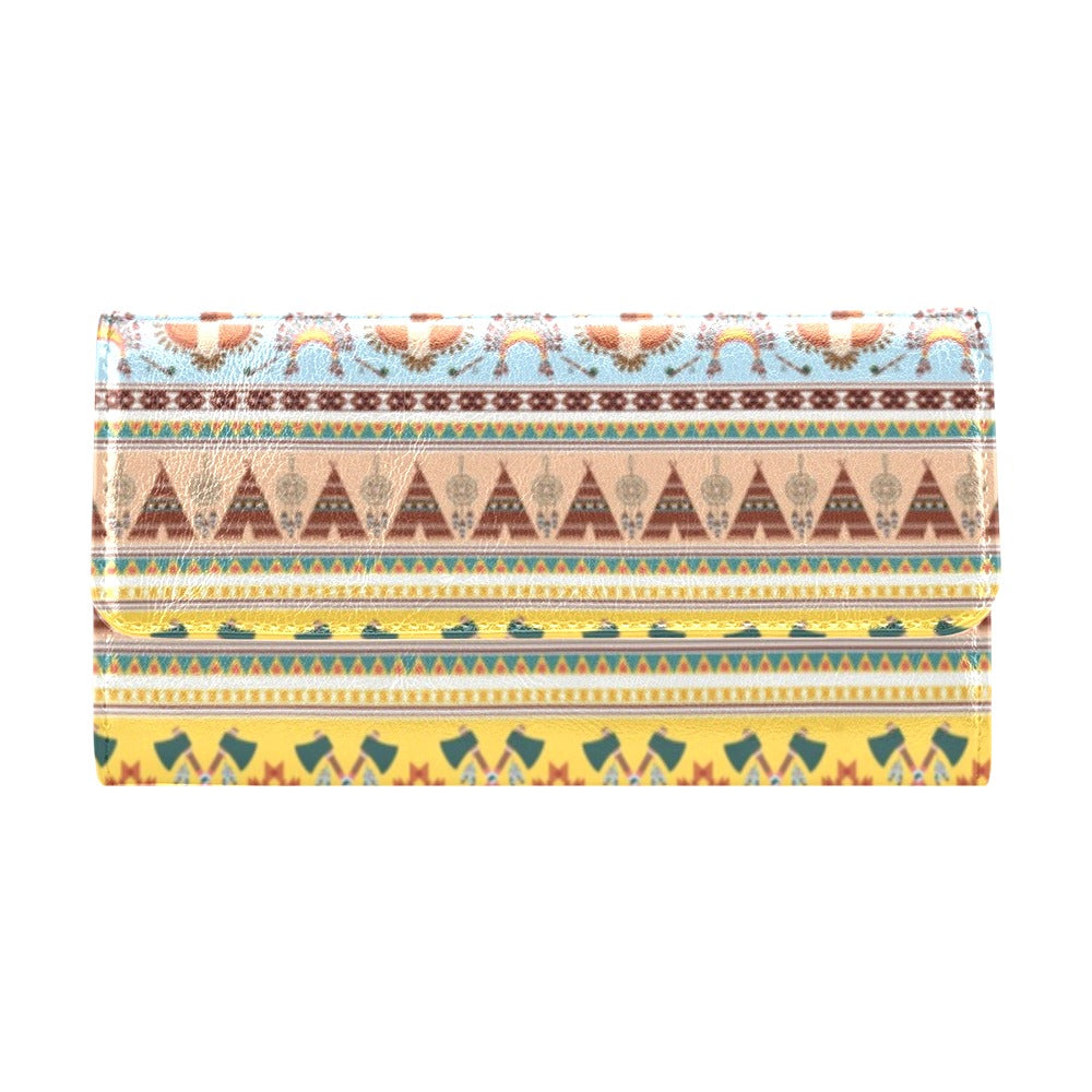 Native American Pattern Design Print Women's Trifold Wallet