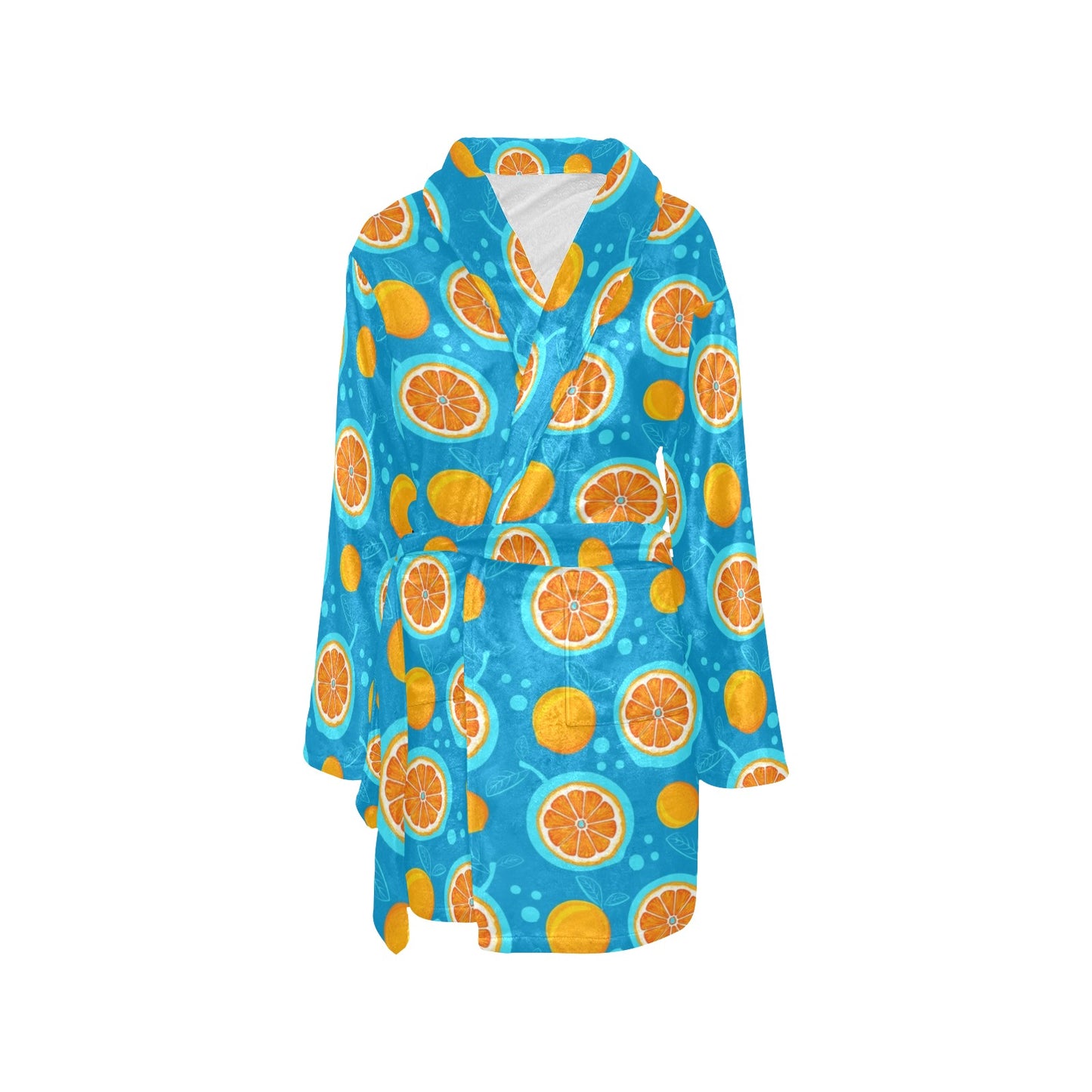 Grapefruit Pattern Print Design GF03 Women's Fleece Robe