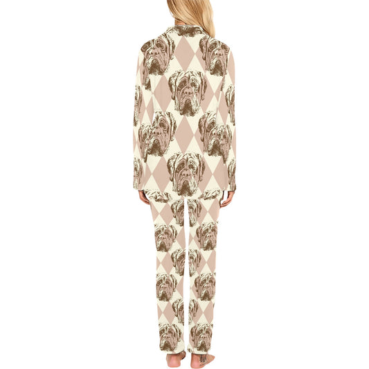 Mastiffs Pattern Print Design 01 Women's Long Pajama Set