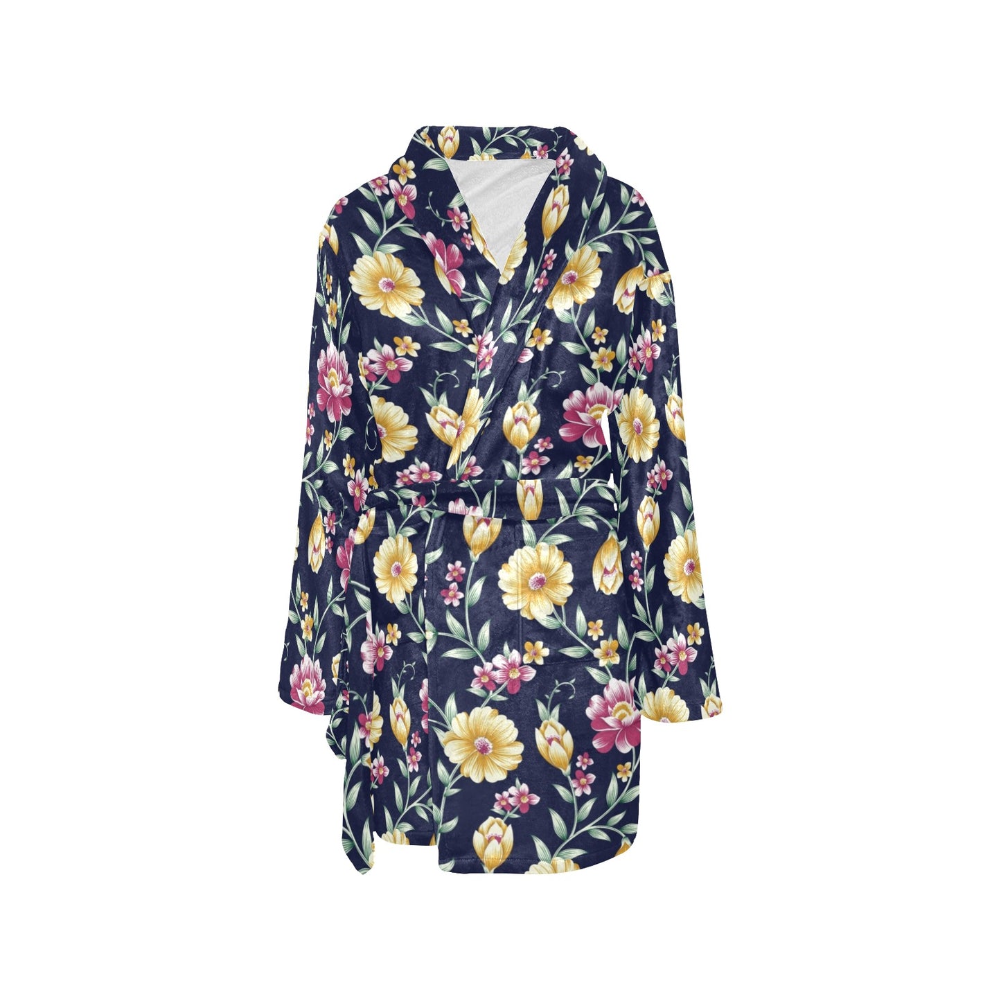 Gerberas Pattern Print Design GB03 Women's Fleece Robe