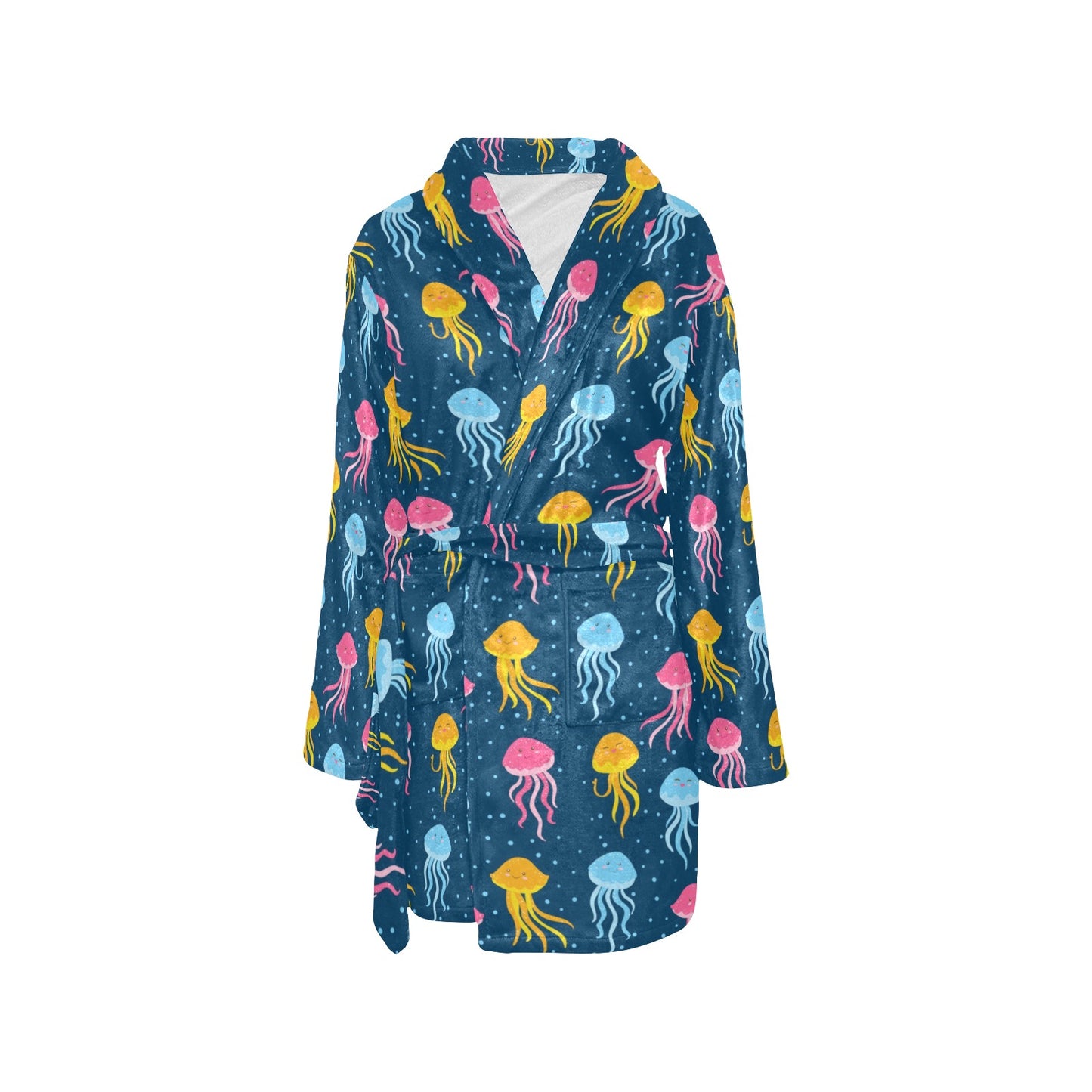 Jellyfish Pattern Print Design 04 Women's Fleece Robe