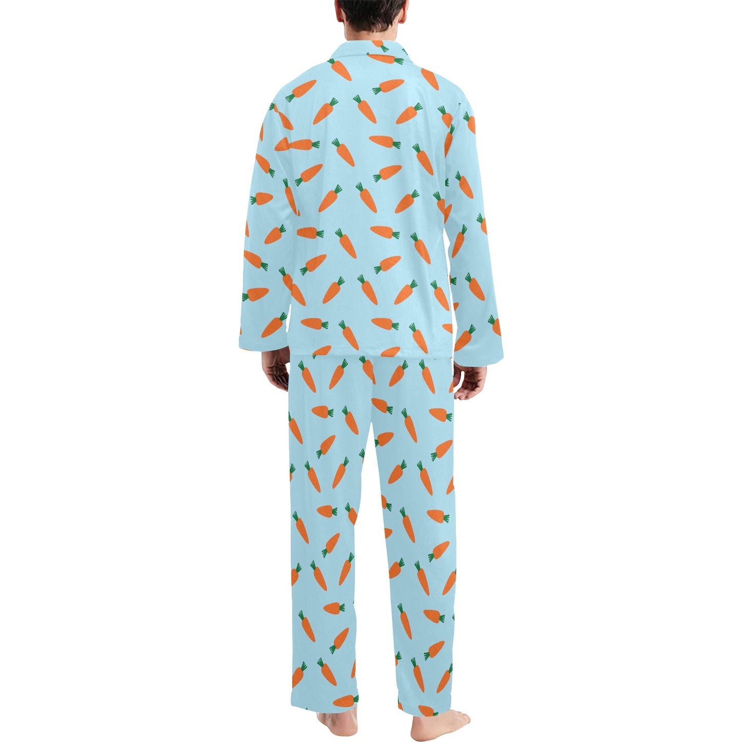 Carrot Pattern Print Design 03 Men's Long Pajama Set
