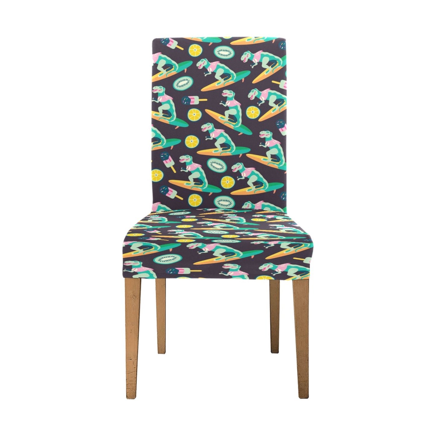 Surfboard T Rex Print Design LKS301 Dining Chair Slipcover