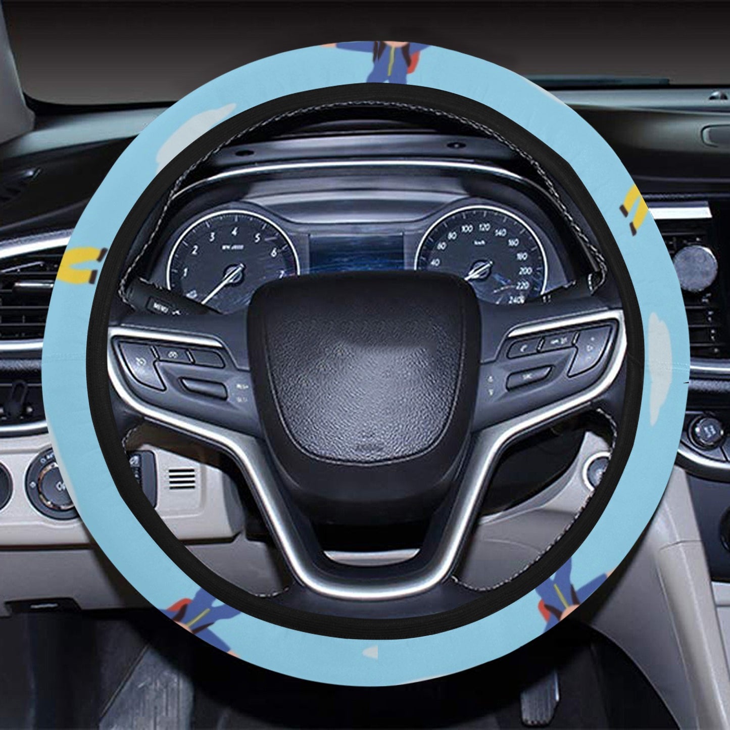 Skydiver Print Design LKS304 Steering Wheel Cover with Elastic Edge