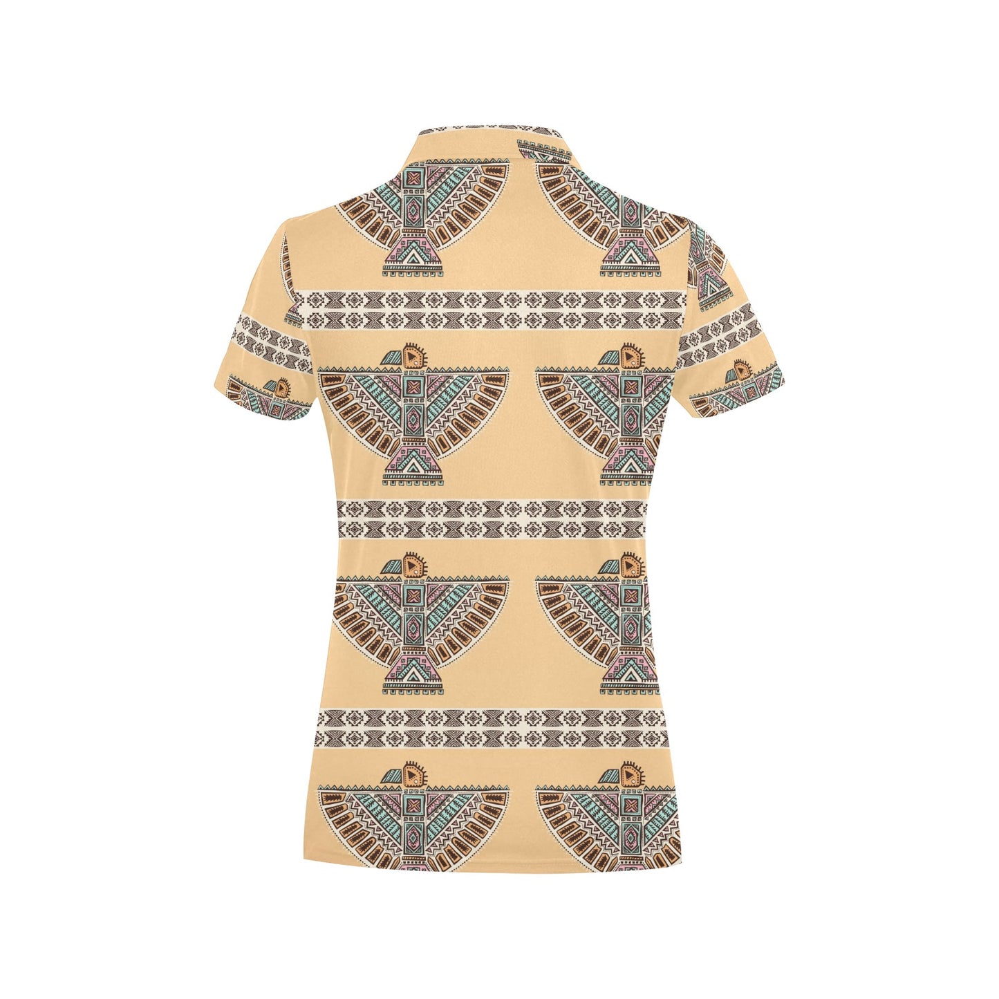 Native American Eagle Pattern Women's Polo Shirt