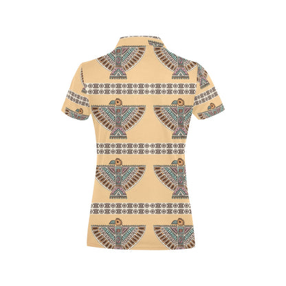 Native American Eagle Pattern Women's Polo Shirt
