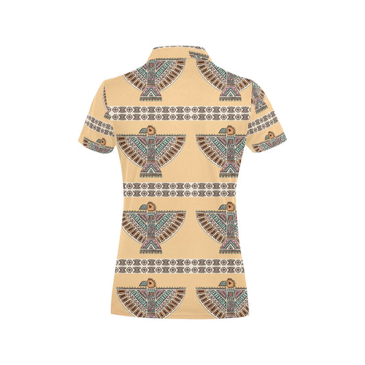 Native American Eagle Pattern Women's Polo Shirt