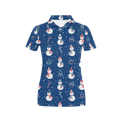 Snowman Print Design LKS306 Women's Polo Shirt