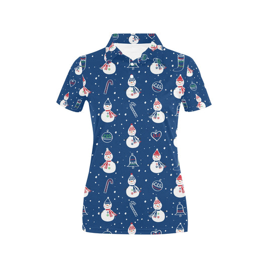 Snowman Print Design LKS306 Women's Polo Shirt
