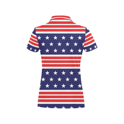 Patriotic Pattern Print Design A04 Women's Polo Shirt