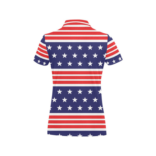 Patriotic Pattern Print Design A04 Women's Polo Shirt