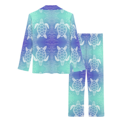 Sea Turtle Draw Women's Long Pajama Set