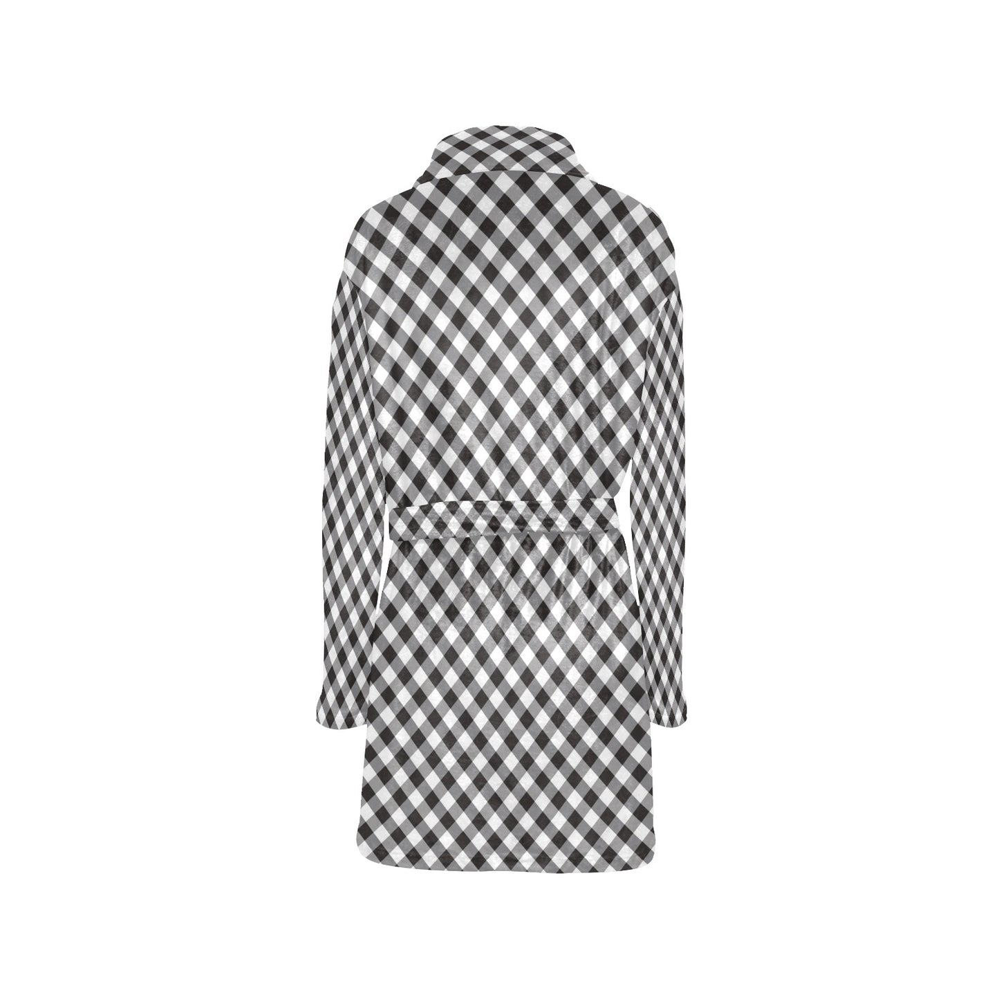 Gingham Print Design LKS402 Women's Fleece Robe