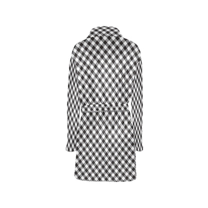 Gingham Print Design LKS402 Women's Fleece Robe