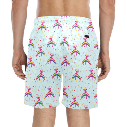 Fairy with Rainbow Print Pattern Men's Swim Trunks Beach Shorts