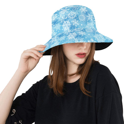 Snowflake Blue Print Design LKS301 Unisex Bucket Hat