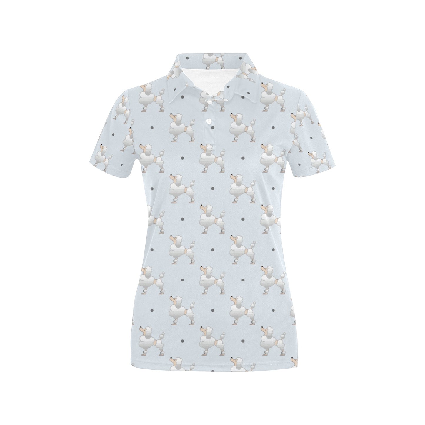 Poodle Pattern Print Design A05 Women's Polo Shirt