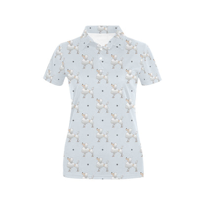 Poodle Pattern Print Design A05 Women's Polo Shirt