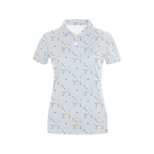 Poodle Pattern Print Design A05 Women's Polo Shirt