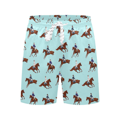 Equestrian Horse Riding Men's Swim Trunks Beach Shorts