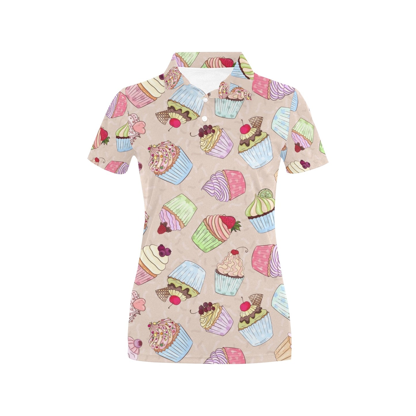 Cupcake Pattern Print Design CP06 Women's Polo Shirt
