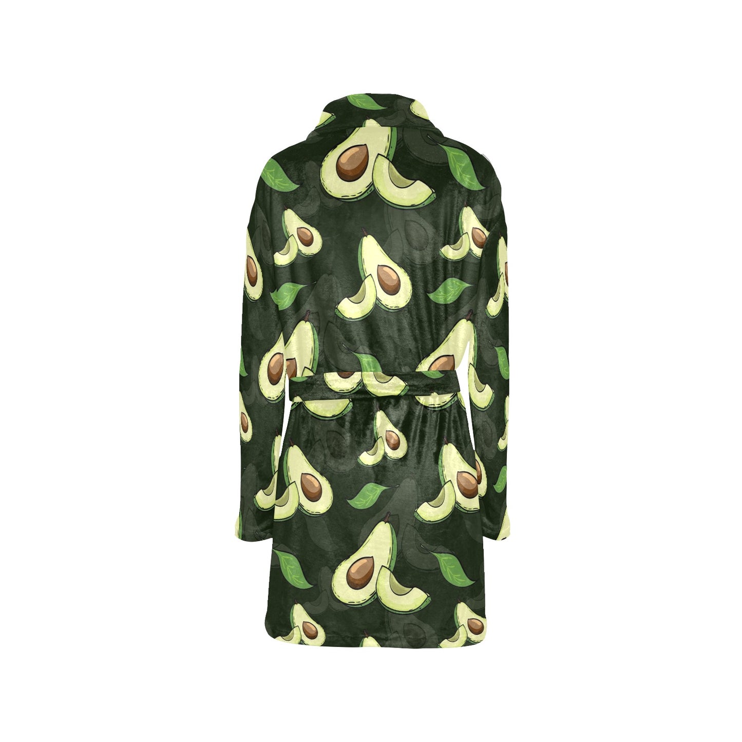 Avocado Pattern Print Design AC07 Women's Fleece Robe