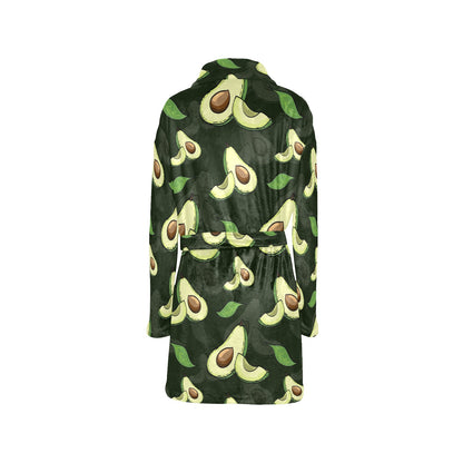 Avocado Pattern Print Design AC07 Women's Fleece Robe